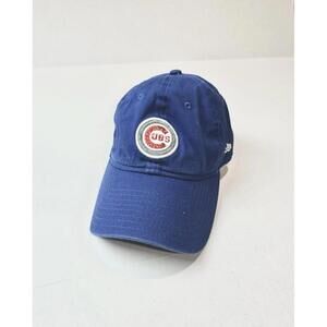 New Era Womens Baseball Cap Chicago Cubs Logo Glitter Blue Buckle Strap Adjust